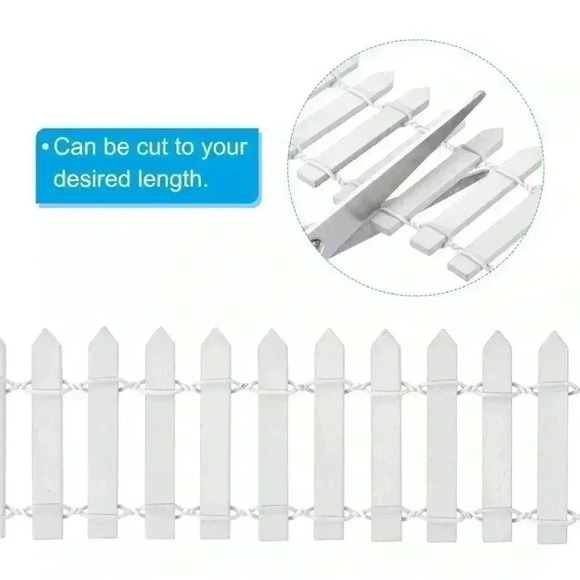 Miniature Fairy Garden  Fence, 4 Pack Mini Wood Picket Fence for DIY Dollhouse - Picture 4 of 6